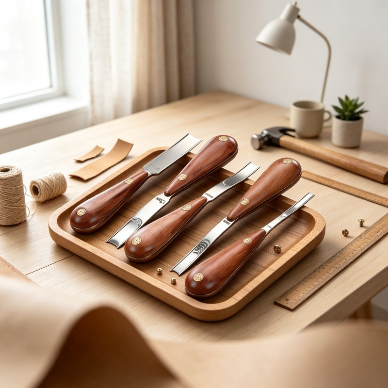 Leather Edge Beveler - Geniş Gül Ağacı İnceltme Bıçağı, Deri