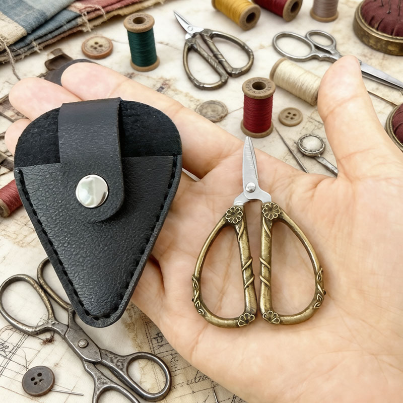 Leather Work In Art - Mini Vintage Makas Paslanmaz Çelik DIY